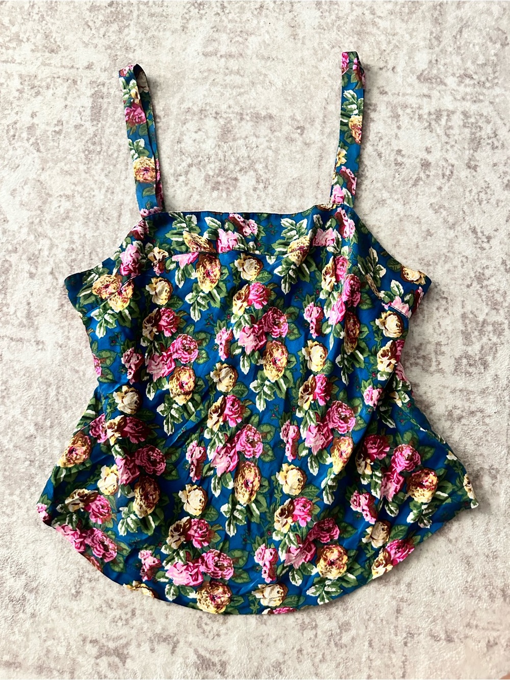 Victoria’s Secret Vintage Gold Label 100% Silk Floral Camisol Sz Medium